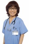 Asian Surgeon With Stethoscope Stock Photo