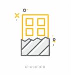 Thin Line Icons, Chocolate Stock Photo