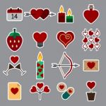 Valentine Icon Set  Illustration Stock Photo