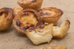 Famous Portuguese Egg Pastry Tart Stock Photo