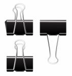 Black Paper Binder Clip Stock Photo