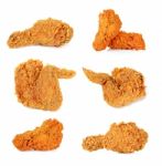 Fried Chicken Isolated On The White Background Stock Photo