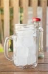 Drinking Water And Iced Glass Stock Photo