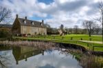 Picturesque Wyck Rissington Village In The Cotswolds Stock Photo