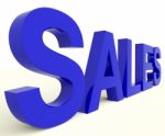 Sales Word In Blue Stock Photo