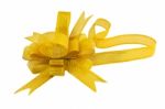 Golden Gift Ribbon Bow Stock Photo