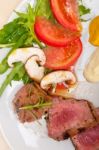 Beef Filet Mignon Grilled With Vegetables Stock Photo