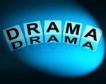 Drama Dice Indicate Dramatic Theater Or Emotional Feelings Stock Photo