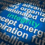 Integrity Word Cloud Shows Honesty Morality And Trust Stock Photo