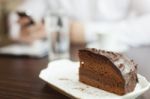 Cake And Coffee Break In Restaurant Stock Photo