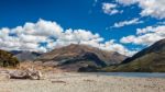 Driftwood On The Shore Of Lake Wanaka Stock Photo