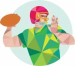 American Football Qb Throwing Ball Low Polygon Stock Photo