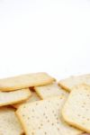 Bunch Of Rectangular Cheese Crackers Stock Photo