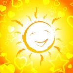 Sun Smiling Shows Cheerful Sunshine And Joyful Stock Photo