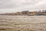 Storm At Sea In Winter Stock Photo