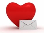 Red Heart And Envelope Stock Photo