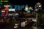 The Strip Illuminated At Night In Las Vegas Stock Photo