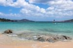 Windsurfing At Porto Pollo In Sardinia Stock Photo