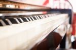 Piano Keyboard With Selective Focus Stock Photo