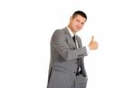 Businessman With Thumb Up Stock Photo