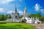 Chiang Rai, Thailand - Octuber 20 , 2016: Wat Rong Khun Temple (white Temple) In Chiang Rai, Thailand Stock Photo