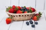 Tasty Fruit Mix On A White Background Stock Photo