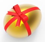 Golden Egg Represents Easter Eggs And Finance Stock Photo