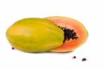 Papaya Fruit On White Stock Photo