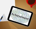 Achievement Word Means Words Achieving And Attainment Stock Photo