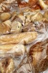 Bread And Cookies Stored In Cellophane Bags Stock Photo