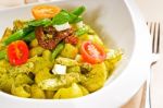 Pasta Pesto And Vegetables Stock Photo