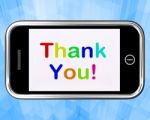 Thank You Words On Mobile Phone Stock Photo