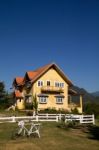 Yellow Classic House Stock Photo