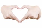 Hand Showing Heart Symbol Stock Photo