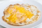 Fried Chicken Egg On Dish Stock Photo