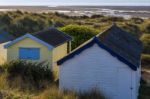 Beach Huts In Old Hunstanton Stock Photo