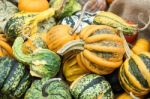 A Group Of Colourful Gourds In Friedrichsdorf Stock Photo