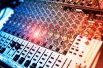 Audio Mixing Table Stock Photo