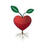 Heart Love Young Plant Flat Icon  Illustration Stock Photo