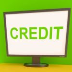 Credit Screen Shows Finance Debt Or Loan For Purchasing Stock Photo