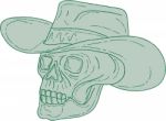 Cowboy Skull Drawing Stock Photo