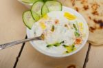 Arab Middle East Goat Yogurt And Cucumber Salad Stock Photo