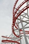 Roller Coaster Rail Stock Photo