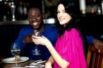 Affectionate Couple In A Bar Stock Photo