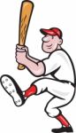 American Baseball Player Batting Cartoon Stock Photo