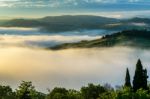 Sunrise Over Val D'orcia Stock Photo