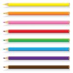 Beautiful Pencil Isolated On White Background.  Colorful Pencil On A White Background Stock Photo