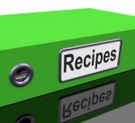 Recipes File Indicates Cook Book And Binder Stock Photo