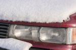 Car Covered With Snow Stock Photo