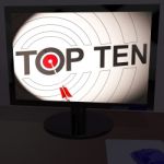 Top Ten On Monitor Shows Eligible Ranking Stock Photo